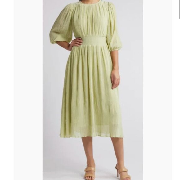 ZOE AND CLAIRE Dusty Mint Green Flowy Midi Dress 3/4 Sleeve Women's Size Large - Picture 1 of 8
